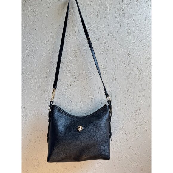 GIANI BERNINI Pebbled Soft medium women's shoulder crossbody bag - Black NEW! - Picture 4 of 16
